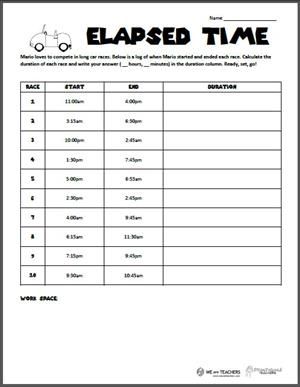 Elapsed Time Worksheets 3rd Grade Pdf