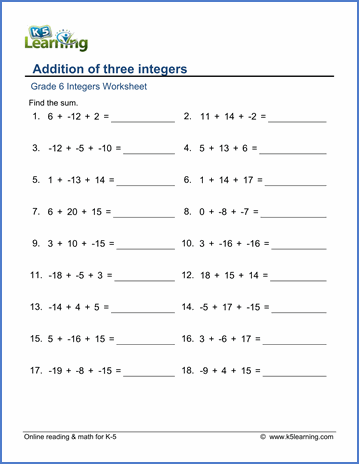 6th Grade Year 6 Maths Worksheets With Answers