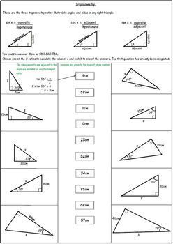 Solving Right Triangles Worksheet Answer Key