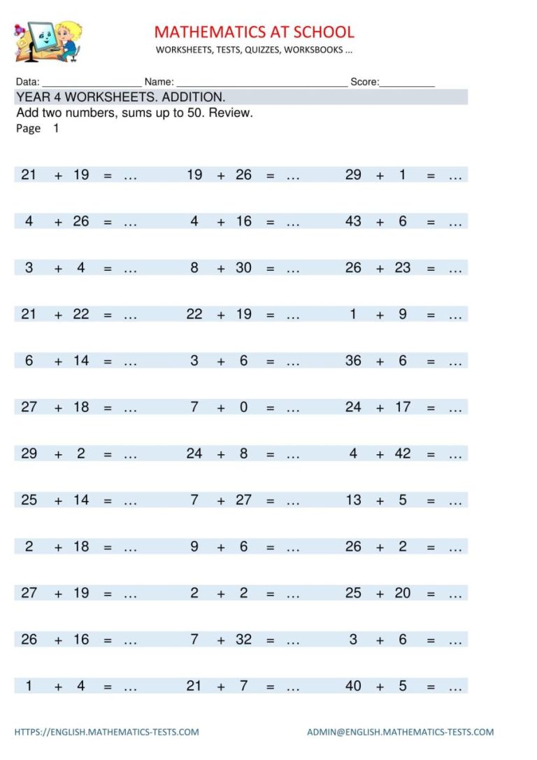 Addition Worksheets For Grade 2 Pdf