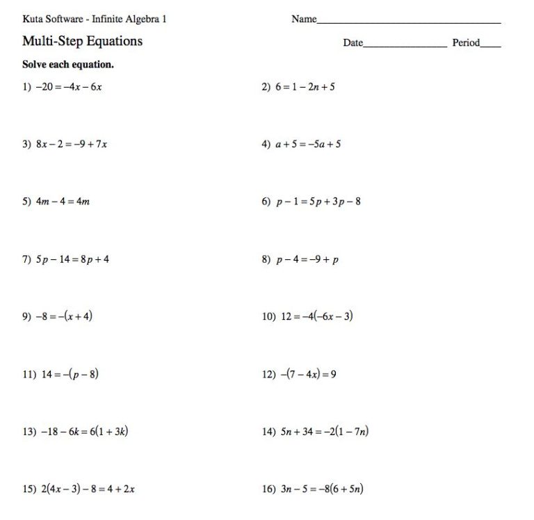 Kuta Math Worksheets