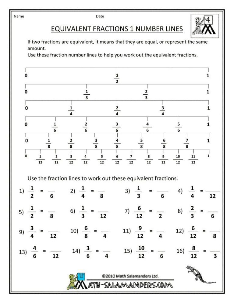 Equivalent Ratios Worksheet