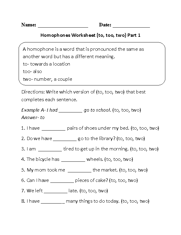 Printable English Worksheets For Grade 7