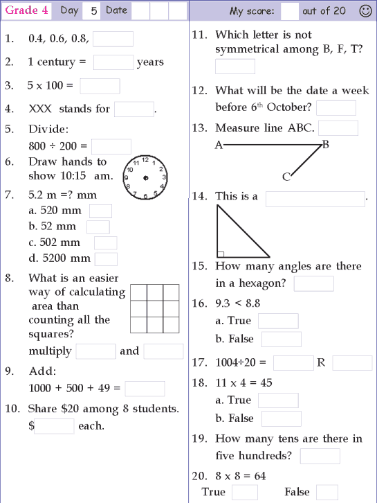 Mental Maths For Class 4 Multiplication