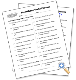 Verb Phrase Worksheet