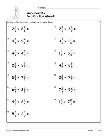 Multiplying Mixed Numbers Worksheet Pdf