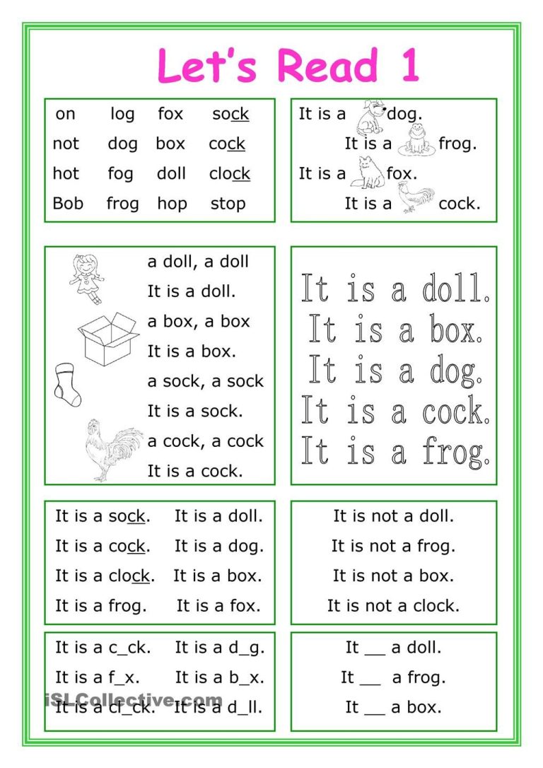 English Reading For Beginners Worksheets