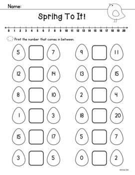 After Numbers Worksheet 1-20