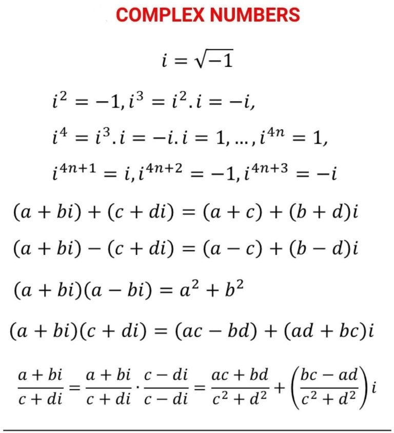 Simplifying Complex Numbers Worksheet