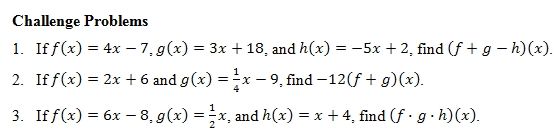 Function Operations Worksheet Answer Key