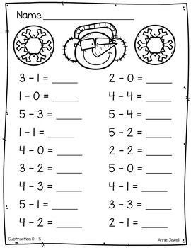 Subtraction Math Problems For 1st Graders