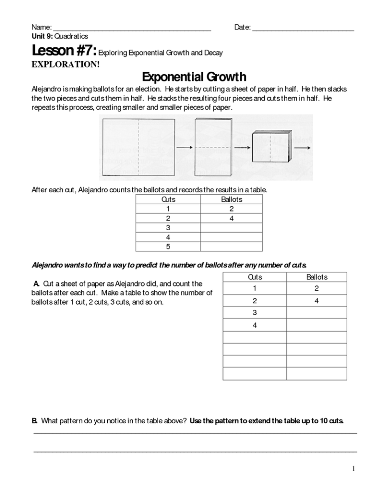 Exponential Growth And Decay Worksheet Answers