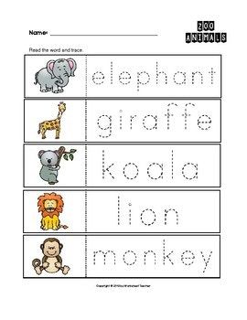 Animals Worksheets For Kindergarten