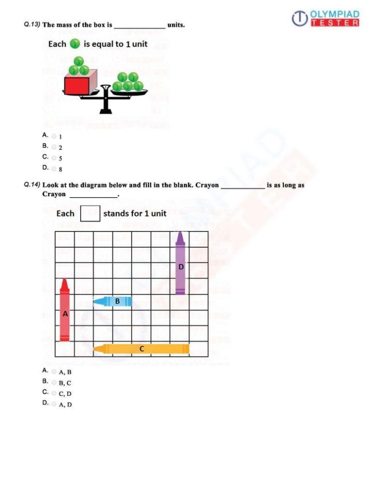 Worksheet For Class 1