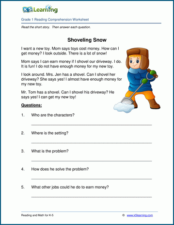 K5 Learning Grade 3 Reading Comprehension Worksheets