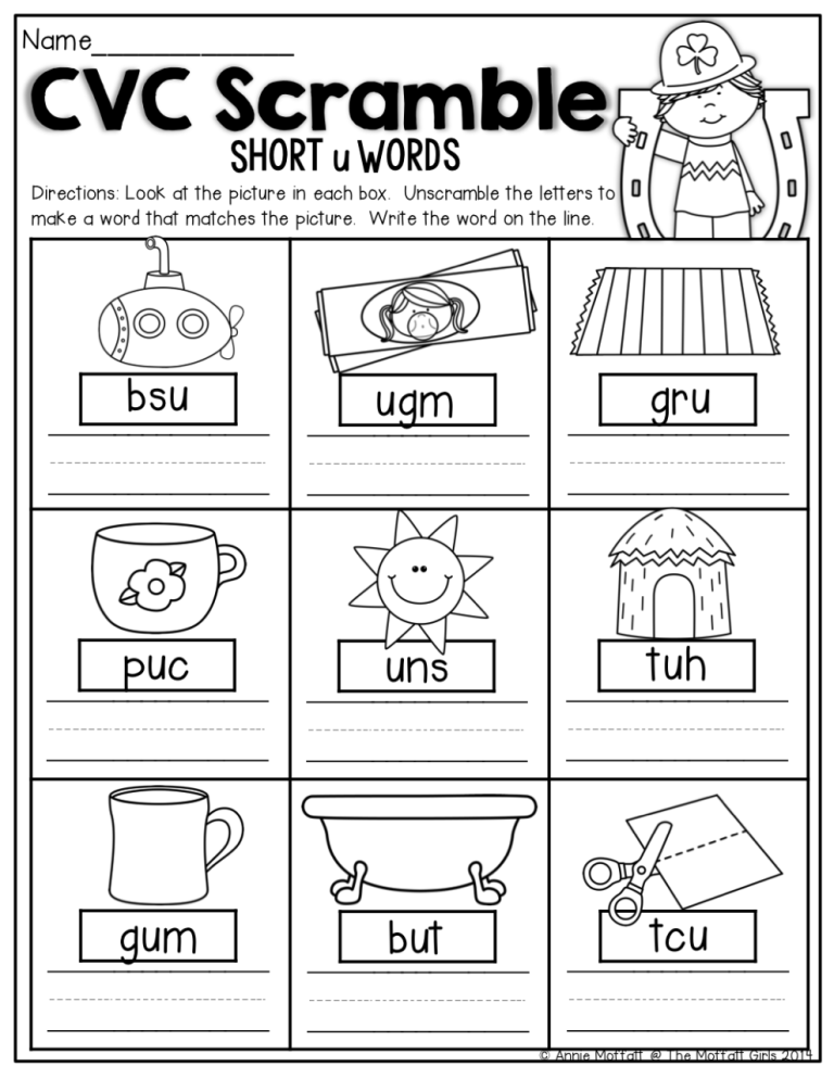 Cvc Worksheets Cut And Paste Pdf