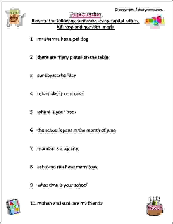 English Worksheet For Class 1 Noun