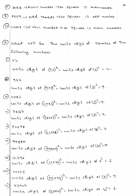 Squares And Square Roots Worksheets For Class 8 With Answers