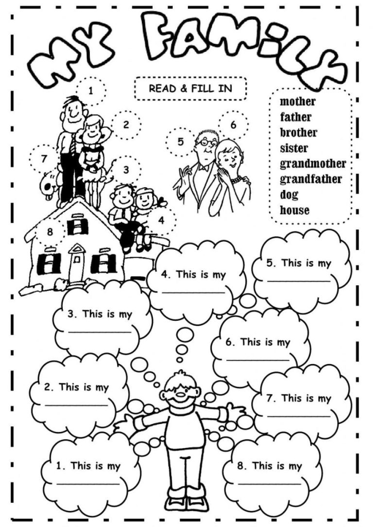 My Family Worksheets For Grade 3