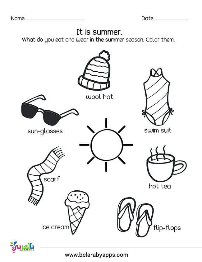 Seasons Worksheets For Kindergarten