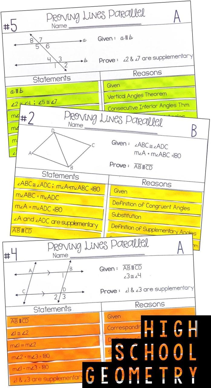 Proving Lines Parallel Worksheet Answer Key