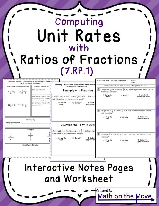 Unit Rate Worksheet Answer Key