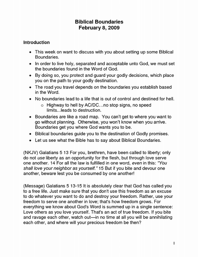 Boundaries Worksheet 8