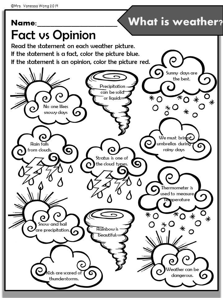 Science Worksheets For Grade 1 Weather