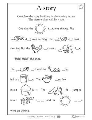 English Worksheets For Kindergarten 3