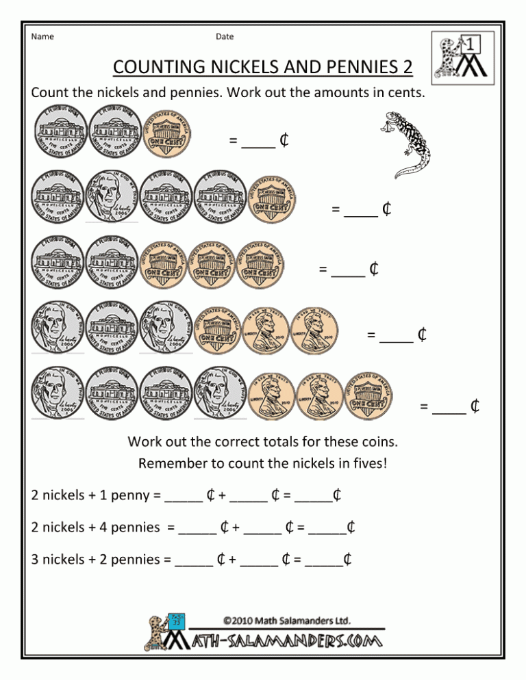 Counting Money Worksheets Free