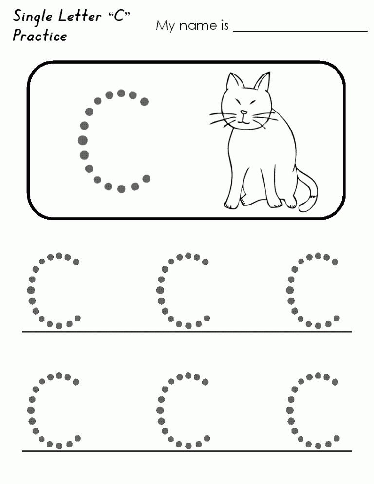 Letter C Worksheets For Toddlers