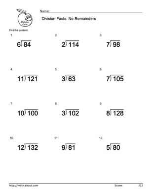 Simple Division Worksheets