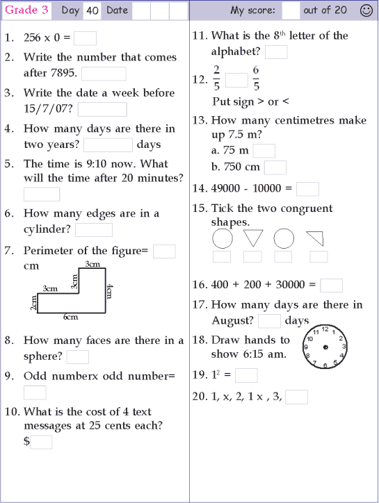 Mental Maths For Class 3 Addition And Subtraction