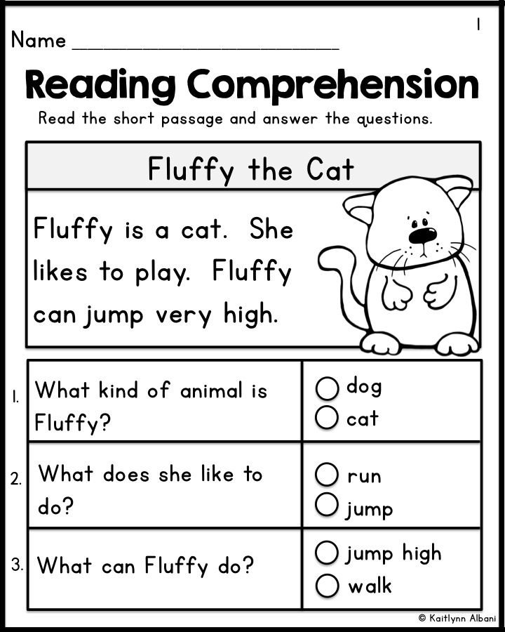 Reading Comprehension Worksheets For Kindergarten