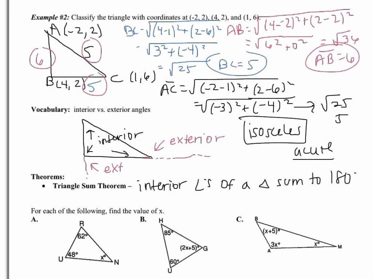 Exterior Angle Theorem Worksheet