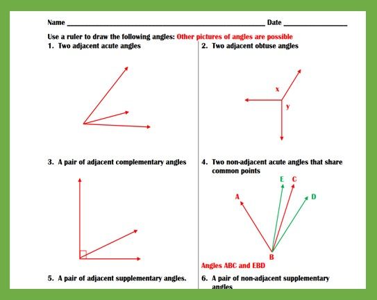 Vertical Angles Worksheets