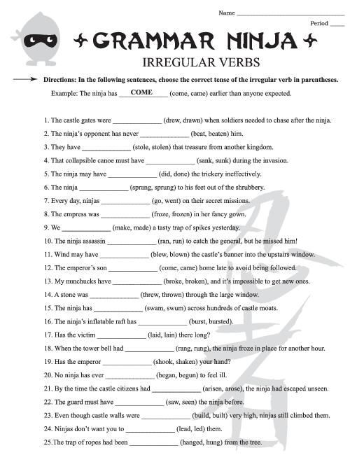 Grammar 5th Grade English Worksheets