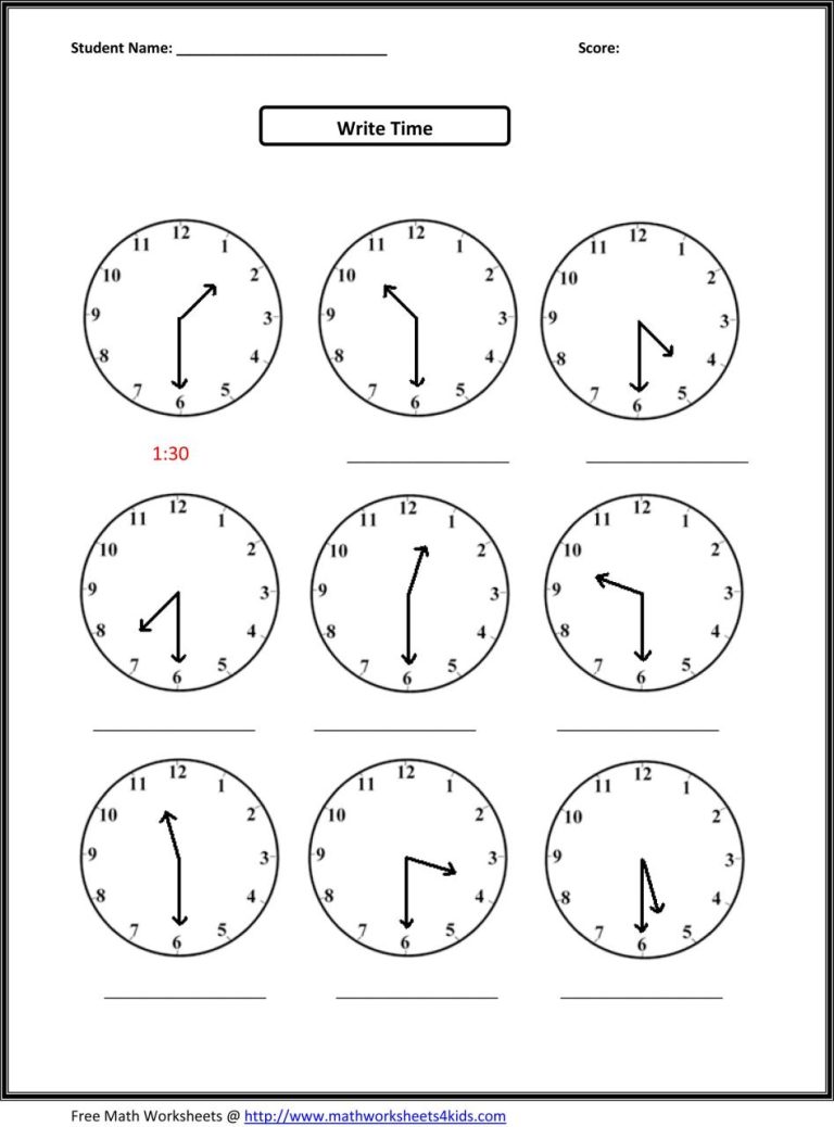 Free Printable Multiplication Second Grade Math Worksheets