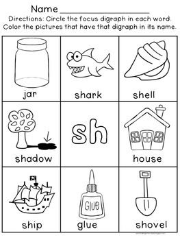 Ch And Sh Words Worksheets