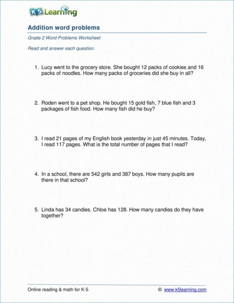 Multi Step Word Problems 4th Grade Pdf