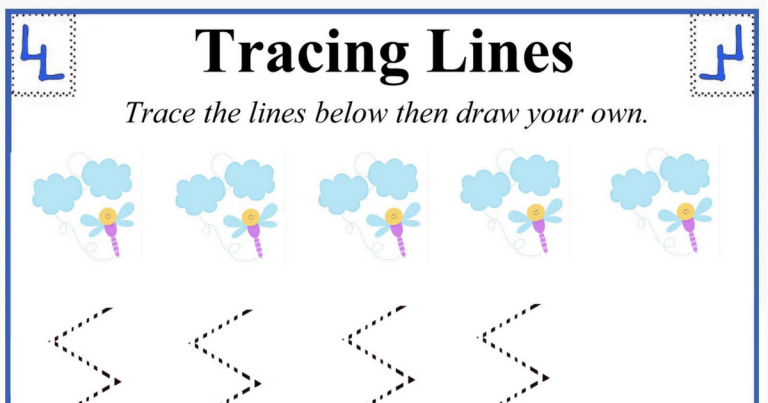 Tracing Lines Worksheets Preschool