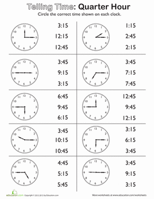 Free Time Worksheets For 2nd Grade