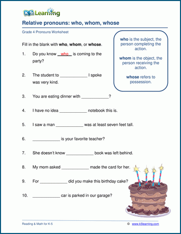 K5 Learning English Worksheets