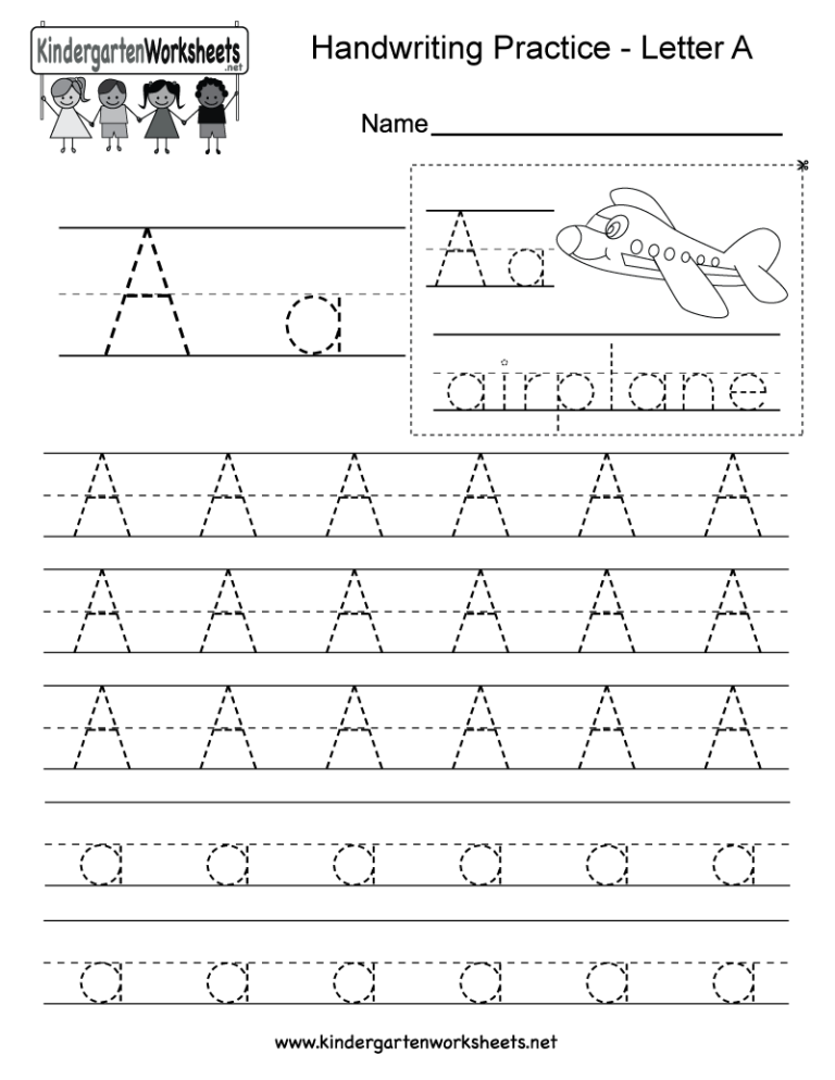 Kindergarten Writing Worksheets Letter A