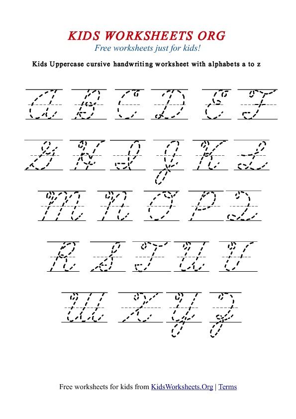 Worksheets Alphabet Cursive Cursive Writing Practice Sheets Az