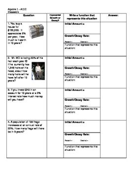 9th Grade Exponential Growth And Decay Worksheet