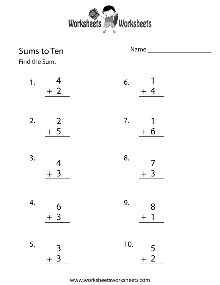 Simple Addition Worksheets Printable