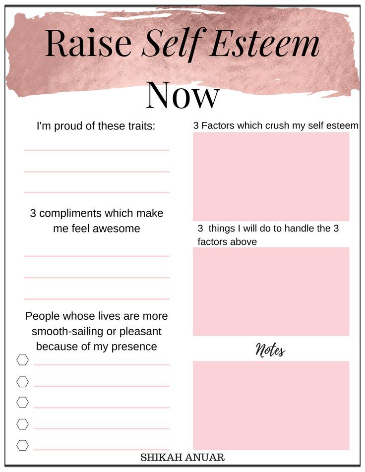 Self Worth Self Esteem Worksheets Pdf