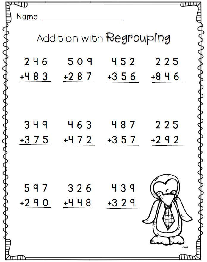 Math Worksheets Grade 2 Addition With Regrouping