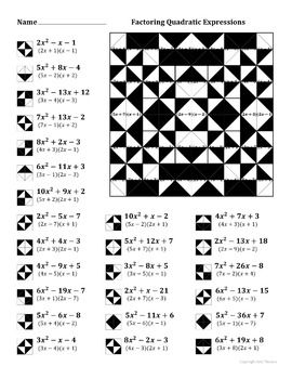 Factoring Quadratic Equations Worksheet With Answers